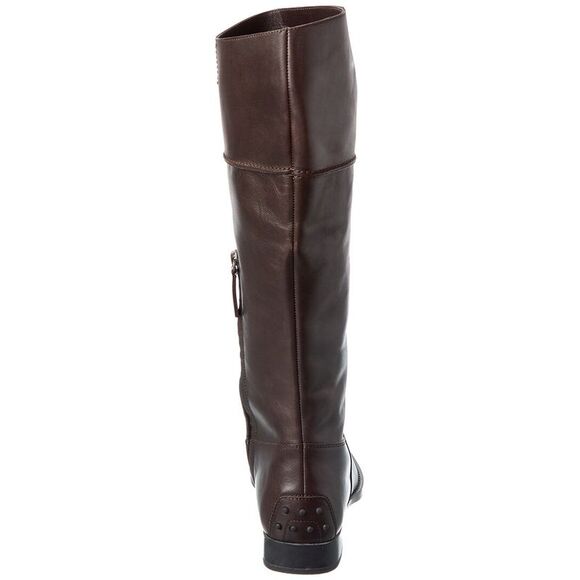 Tod’S Leather Knee-High Boot, Brown - Picture 3 of 5